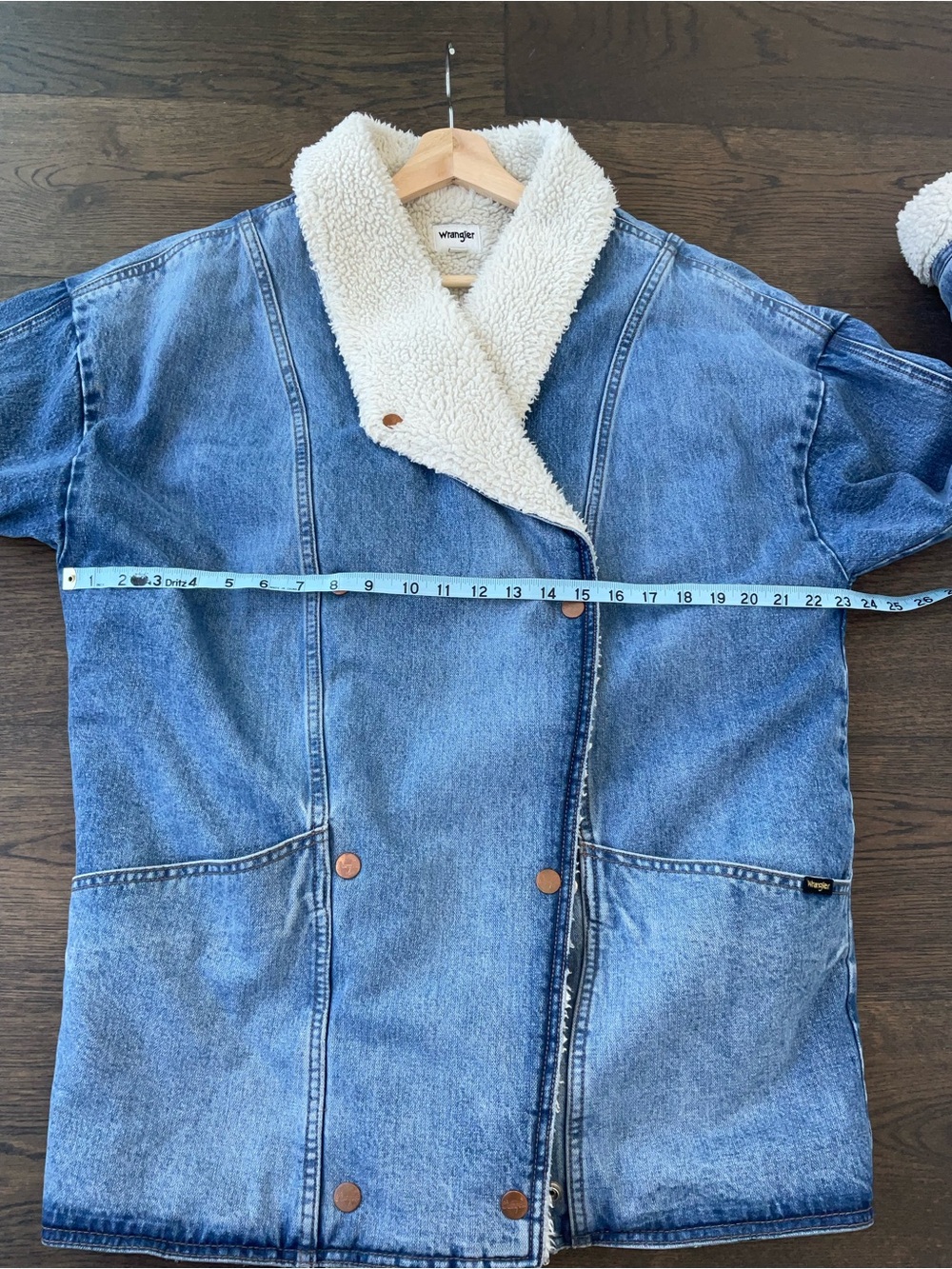 Wrangler Ranch Denim Shearling-Trim Coat - Picture 8 of 10